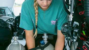 Blue Coral Diving - PADI Dive Center Hoi An Vietnam | Hoi An Diving Center | scuba divers getting ready equipment check and setup.
