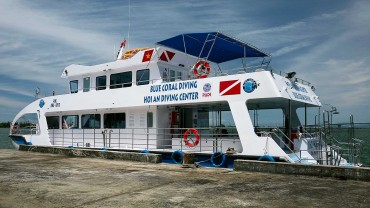 Blue Coral Diving - PADI Dive Center Hoi An Vietnam Scuba Diving Boat at the dock.